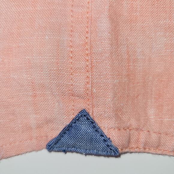An Original Penguin Linen Button Down Shirt Men XL Salmon Classic Coastal Preppy - Picture 6 of 11